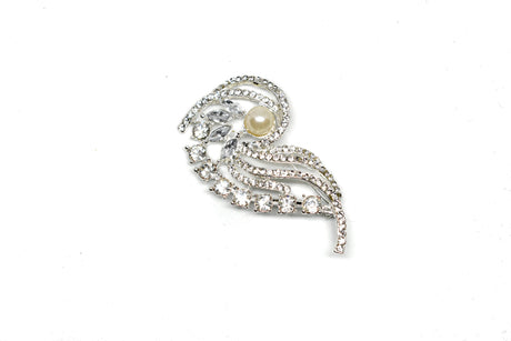 Rhinestone Pin Brooch Pearl 3 x 2.50
