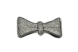 Rhinestone Bow Gunmetal Metallic