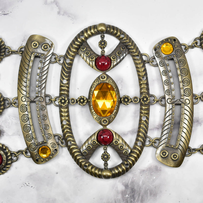 Jeweled Bronze Buckle Decorative 8 1/2 x 4 1/2
