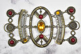 Jeweled Bronze Buckle Decorative 8 1/2 x 4 1/2
