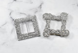 Rhinestone Buckle Square Clear 2.5in