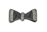 Rhinestone Bow Gunmetal Metallic