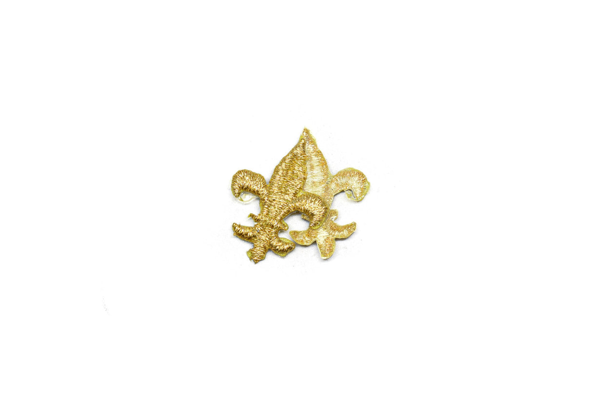 Embroidered Fleur De Lis Patch Metallic Gold