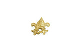 Embroidered Fleur De Lis Patch Metallic Gold