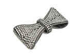 Rhinestone Bow Gunmetal Metallic