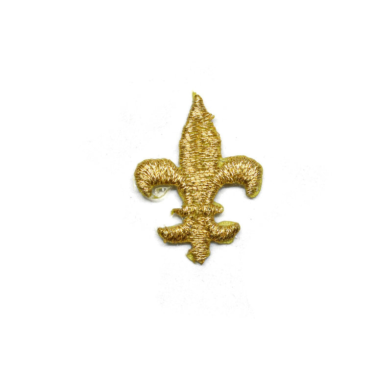 Embroidered Fleur De Lis Patch Metallic Gold