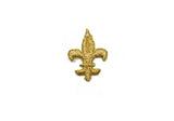 Embroidered Fleur De Lis Patch Metallic Gold