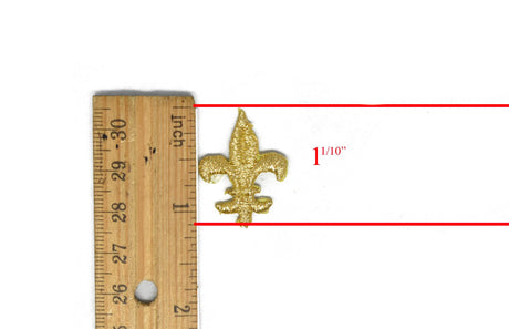 Embroidered Fleur De Lis Patch Metallic Gold