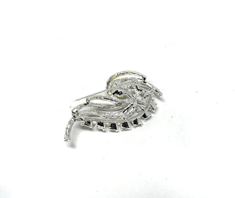 Rhinestone Pin Brooch Pearl 3 x 2.50