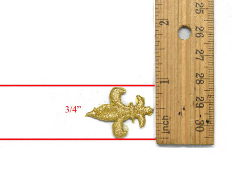 Embroidered Fleur De Lis Patch Metallic Gold