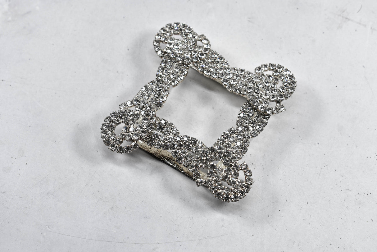 Rhinestone Buckle Square Clear 2.5in