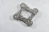 Rhinestone Buckle Square Clear 2.5in