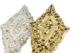 Beaded Rhinestone Applique Gold Silver