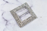 Rhinestone Buckle Square Clear 2.5in