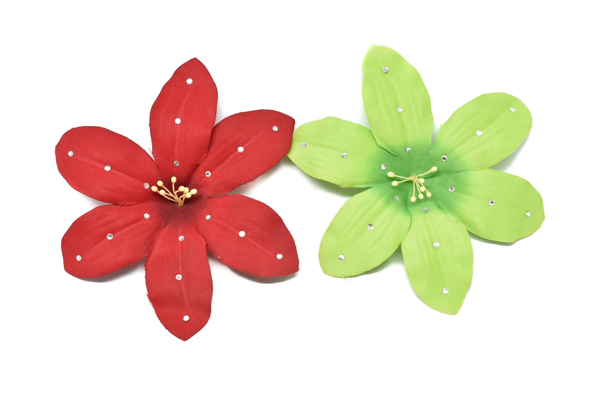 Rhinestone Flower Pin-On Applique 5"