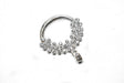 Rhinestone Ribbon Slider Shiny Silver 3.75 x 4.50