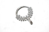 Rhinestone Ribbon Slider Shiny Silver 3.75 x 4.50