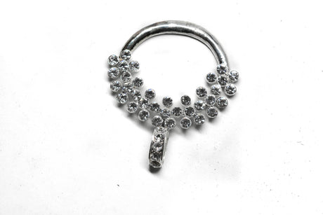 Rhinestone Ribbon Slider Shiny Silver 3.75 x 4.50