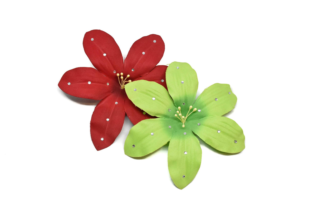 Rhinestone Flower Pin-On Applique 5"