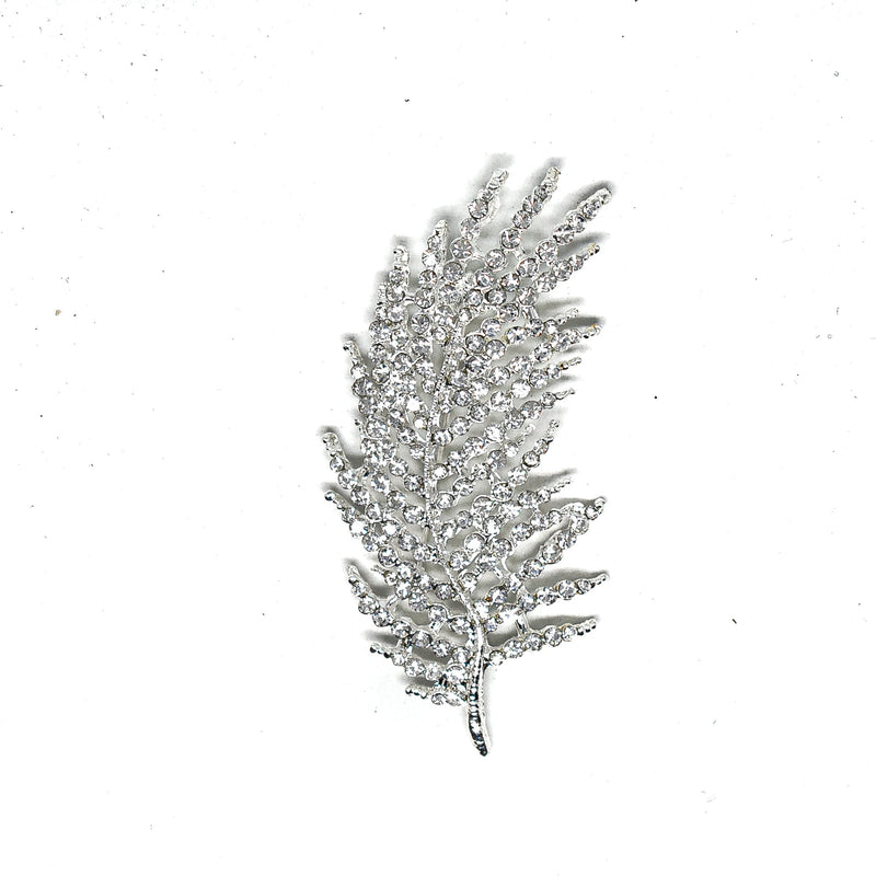 Feather Rhinestone Brooch