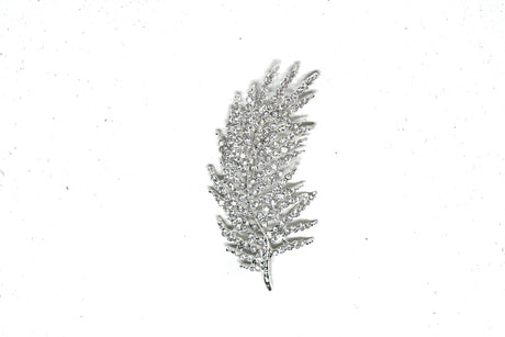 Feather Rhinestone Brooch
