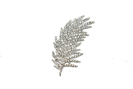 Feather Rhinestone Brooch