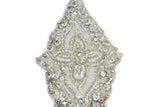 Beaded Rhinestone Applique Gold Silver