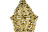 Beaded Rhinestone Applique Gold Silver