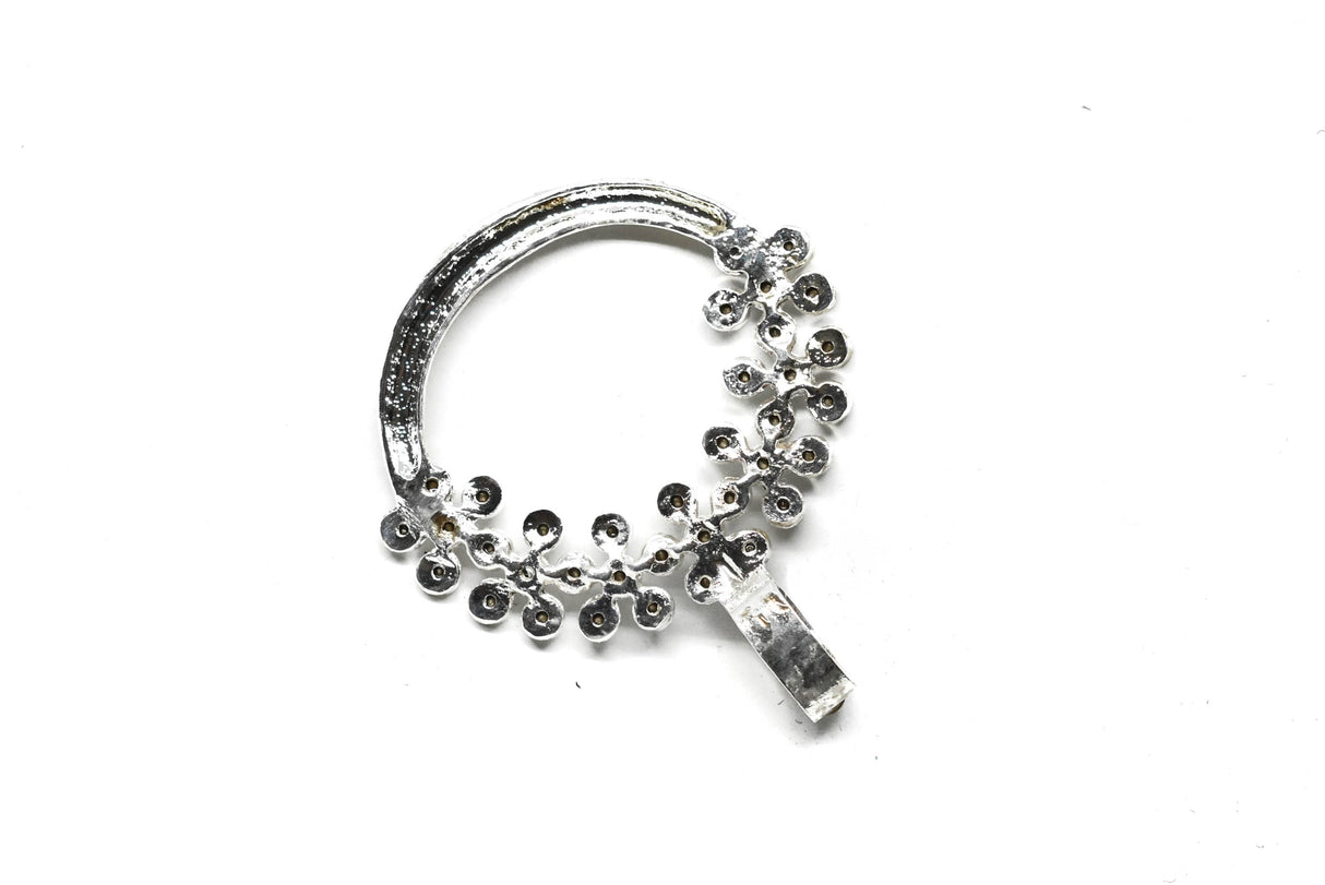 Rhinestone Ribbon Slider Shiny Silver 3.75 x 4.50