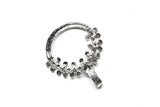 Rhinestone Ribbon Slider Shiny Silver 3.75 x 4.50