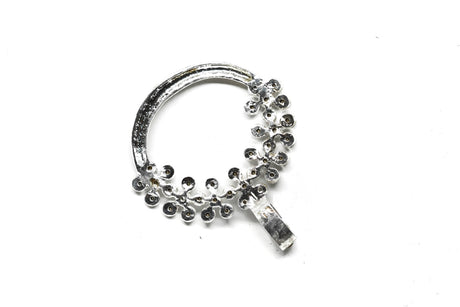Rhinestone Ribbon Slider Shiny Silver 3.75 x 4.50