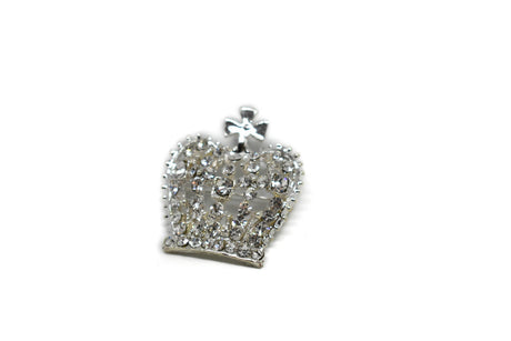 Rhinestone Crown Brooch Gold Silver