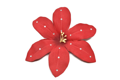 Rhinestone Flower Pin-On Applique 5"