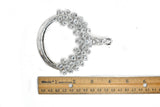 Rhinestone Ribbon Slider Shiny Silver 3.75 x 4.50