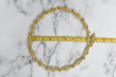 Rhinestone Alligator Necklace Buckle Set Gold