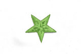 Embroidered Star Applique Green Iron-On 1.75"