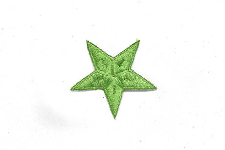 Embroidered Star Applique Green Iron-On 1.75"