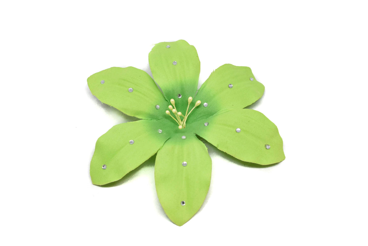 Rhinestone Flower Pin-On Applique 5"