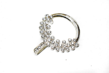 Rhinestone Ribbon Slider Shiny Silver 3.75 x 4.50