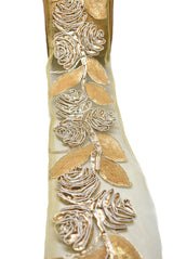 Metallic Rose Organza Trim 1 Inch