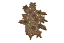 Floral Applique Rhinestone Beaded Brown