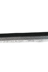 Metallic Silver Fringe Trim Black 0.88"