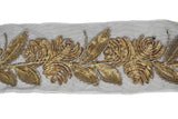 Metallic Rose Organza Trim 1 Inch