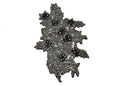 Floral Applique Rhinestone Beaded Brown