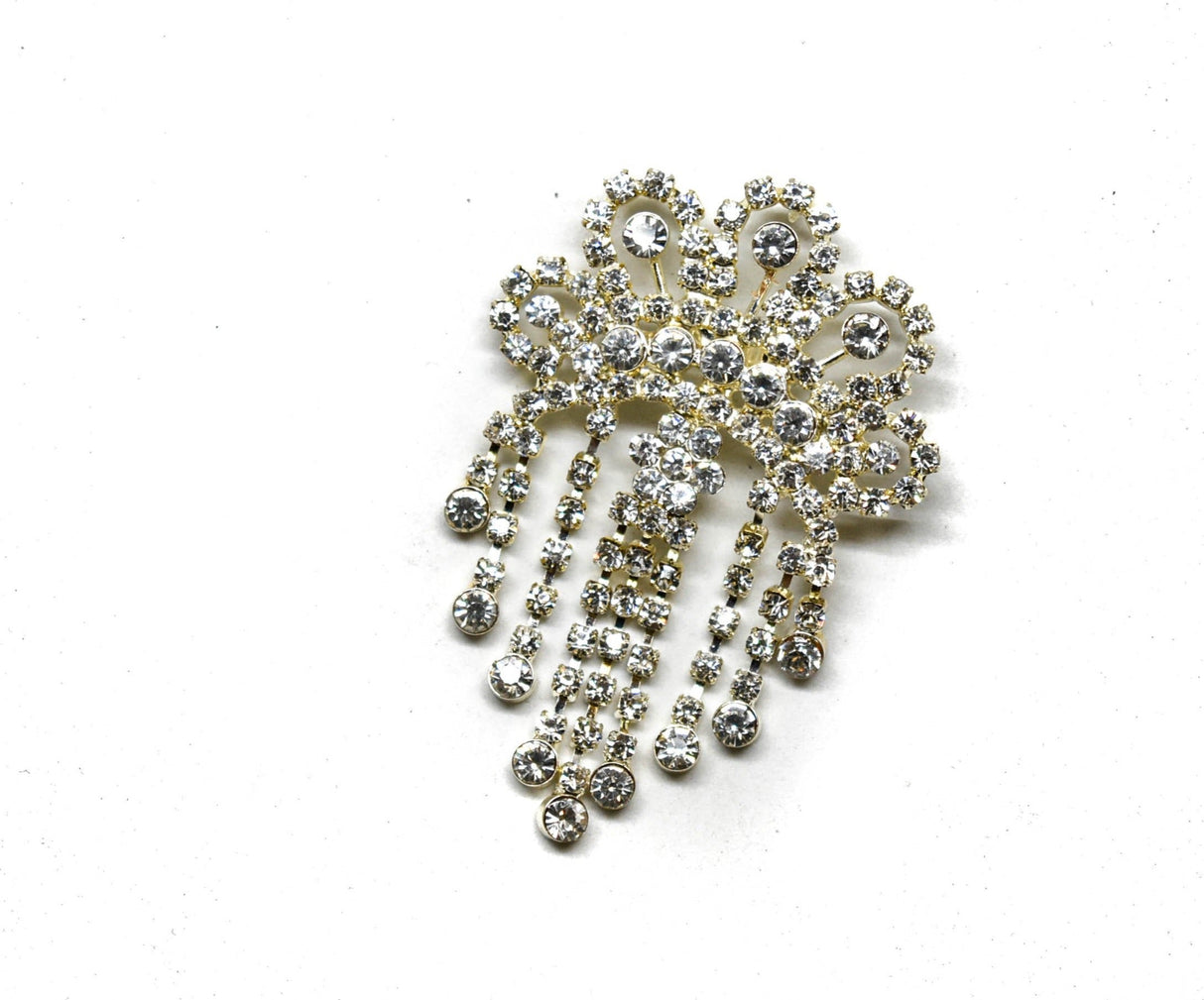 Rhinestone Crown Brooch Pin 3 x 2