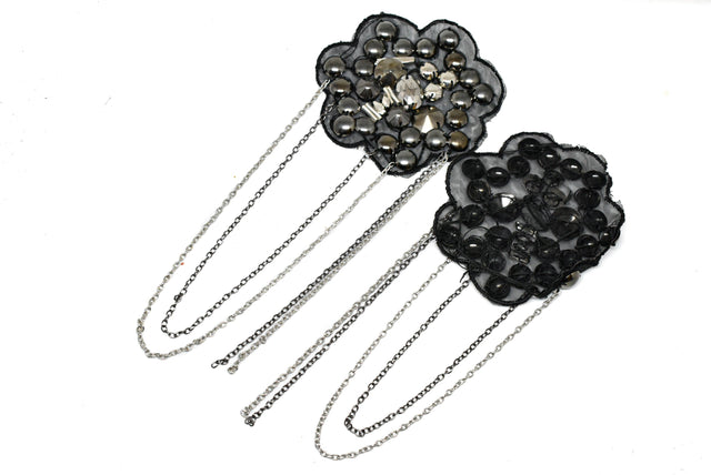 Beaded Epaulet Flower Studded Chain