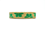 Jacquard Ribbon Metallic Leaf 1"
