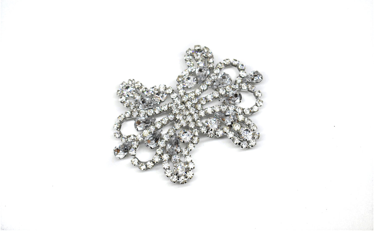 Rhinestone Connector Closure Silver