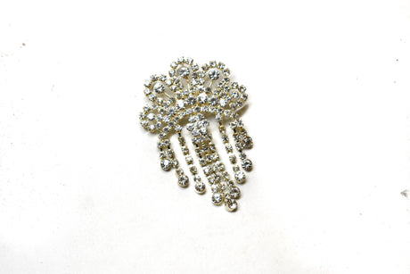Rhinestone Crown Brooch Pin 3 x 2
