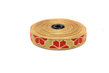 Jacquard Ribbon Metallic Leaf 1"